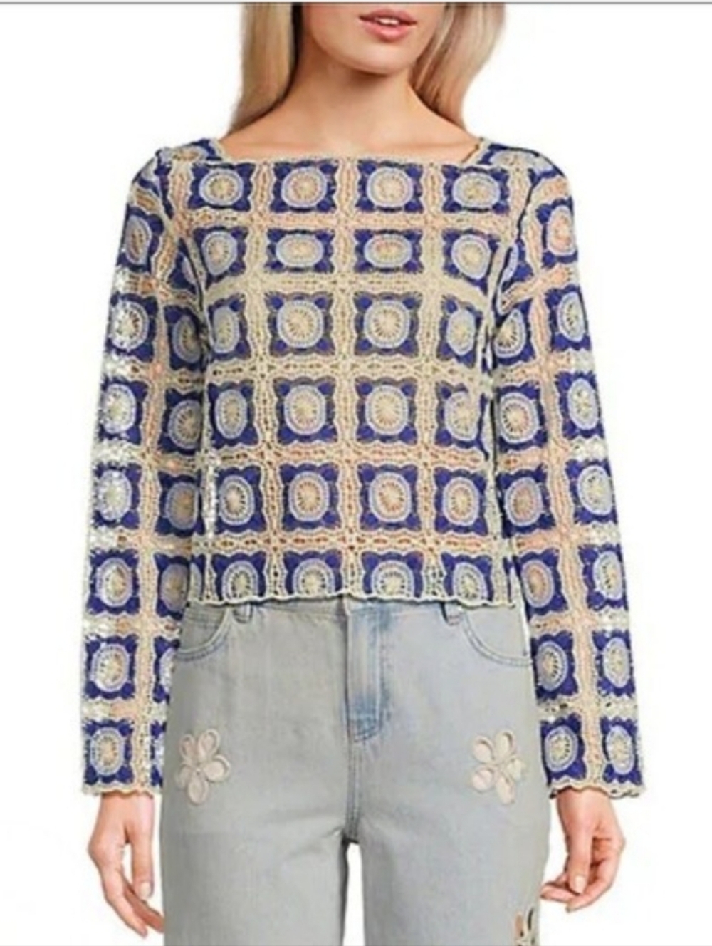 Chelsea & Violet Bonnie crochet Top Size M